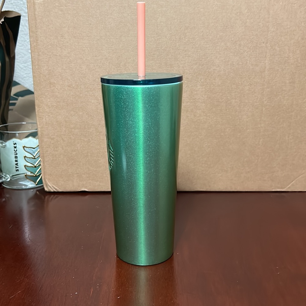 Starbucks Pink Yellow Green Ombre Stainless Still Cold Cup Tumbler, 16oz 2020 - Picture 3 of 6